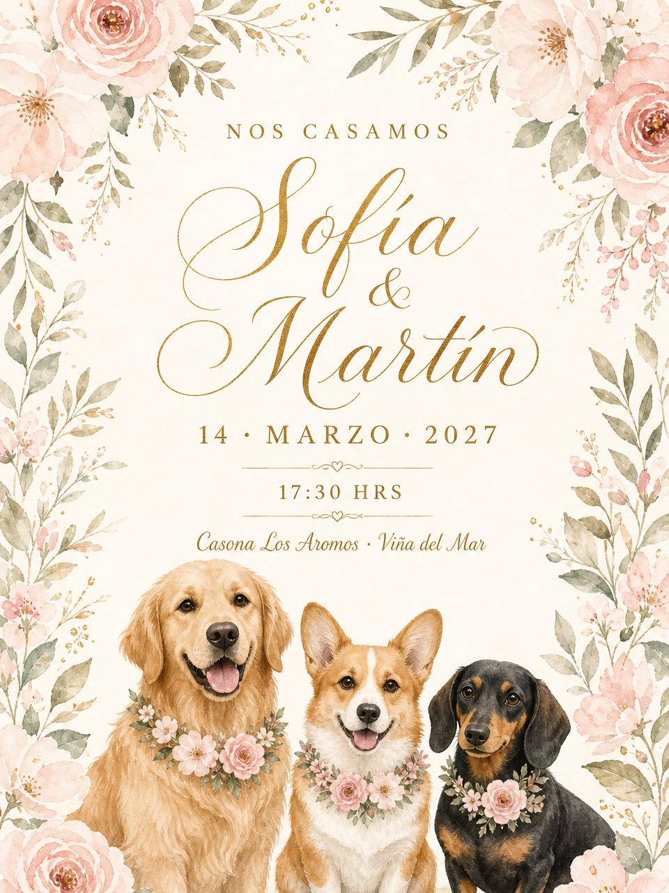 Parte de matrimonio de Sofía & Martín